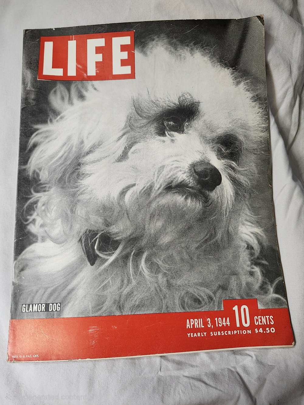 Vintage April 3, 1944 Life Magazine Issue Titled "Glamor Dog"
